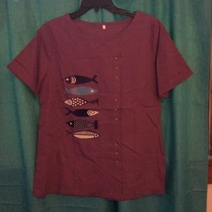 Purple with fish blouse